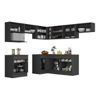 Armário De Cozinha Completa De Canto Preto/branco - 3