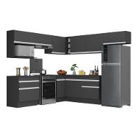 Armário De Cozinha Completa De Canto Preto/branco - 6