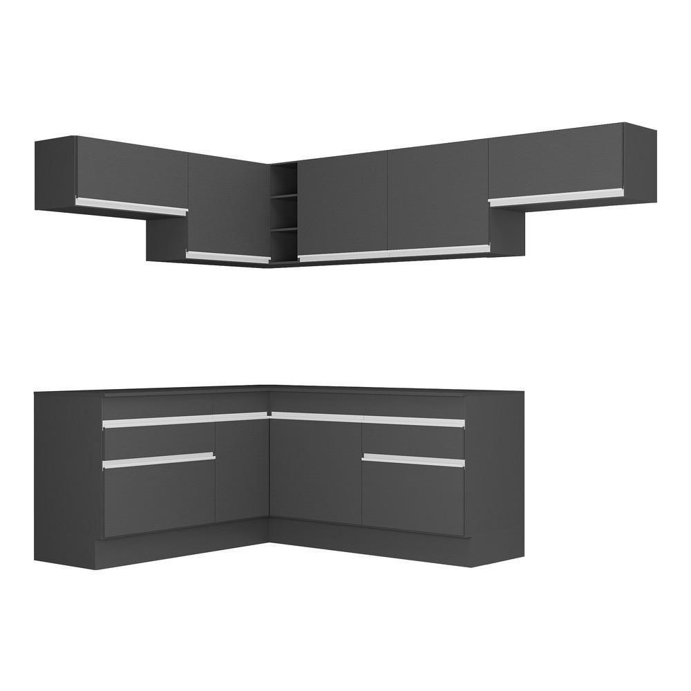 Armário De Cozinha Completa De Canto Preto/branco - 2