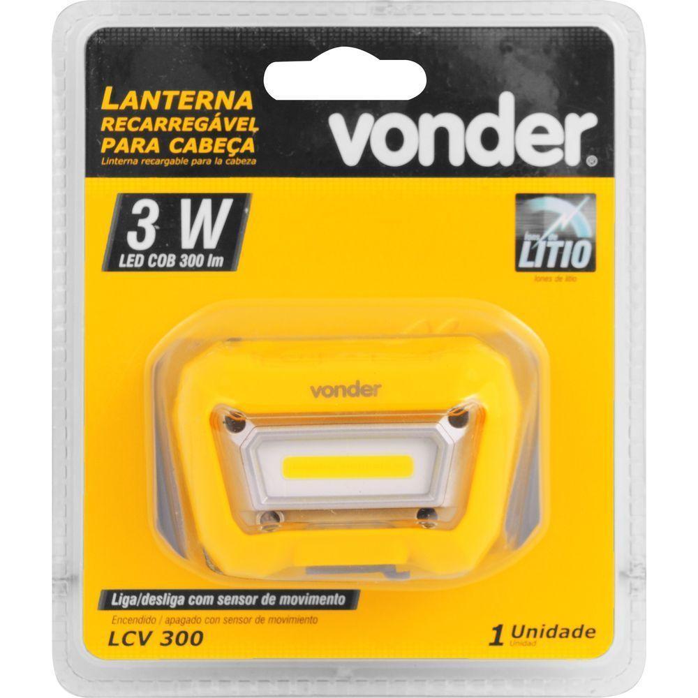Lanterna Vonder Para Cabeça Recarregável Ledcob Lcv300 - 3
