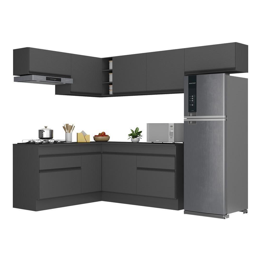 Armário De Cozinha Completa De Canto Mp2104.895 Preto - 6