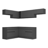 Armário De Cozinha Completa De Canto Mp2104.895 Preto - 2