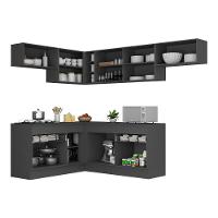 Armário De Cozinha Completa De Canto Mp2104.895 Preto - 3