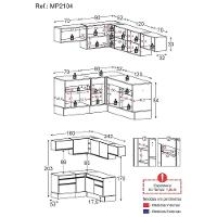 Armário De Cozinha Completa De Canto Mp2104.895 Preto