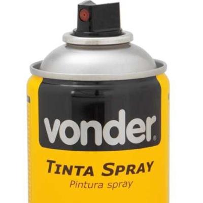 Tinta Spray Acrílic Alta Temp. Preto Fosco 350ml-250g Vonder