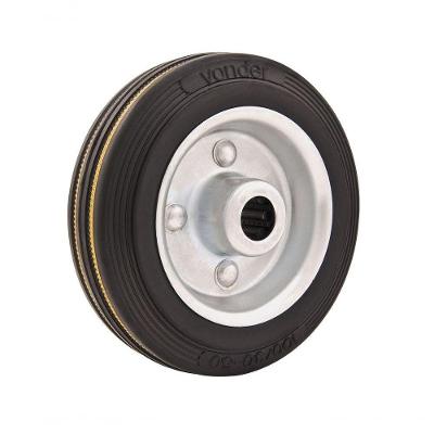 Roda Borracha 3'' Média 60kg Eixo Rolamento12 Mm Vonder