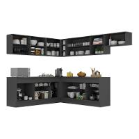 Armário De Cozinha Completa De Canto Mp2103.895 Preto - 3