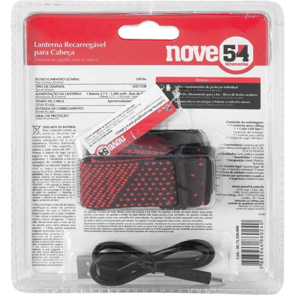 Lanterna Cabeça 1 Led Cob Recarregável Lcn35 Nove54 - 8