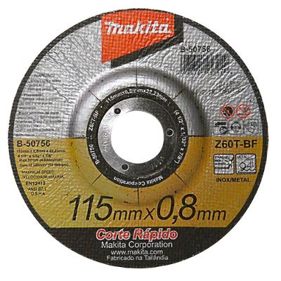 Disco De Corte Fino 115 X 0.8 X 22.23 Mm B-50756-25 Makita Com 25 Discos