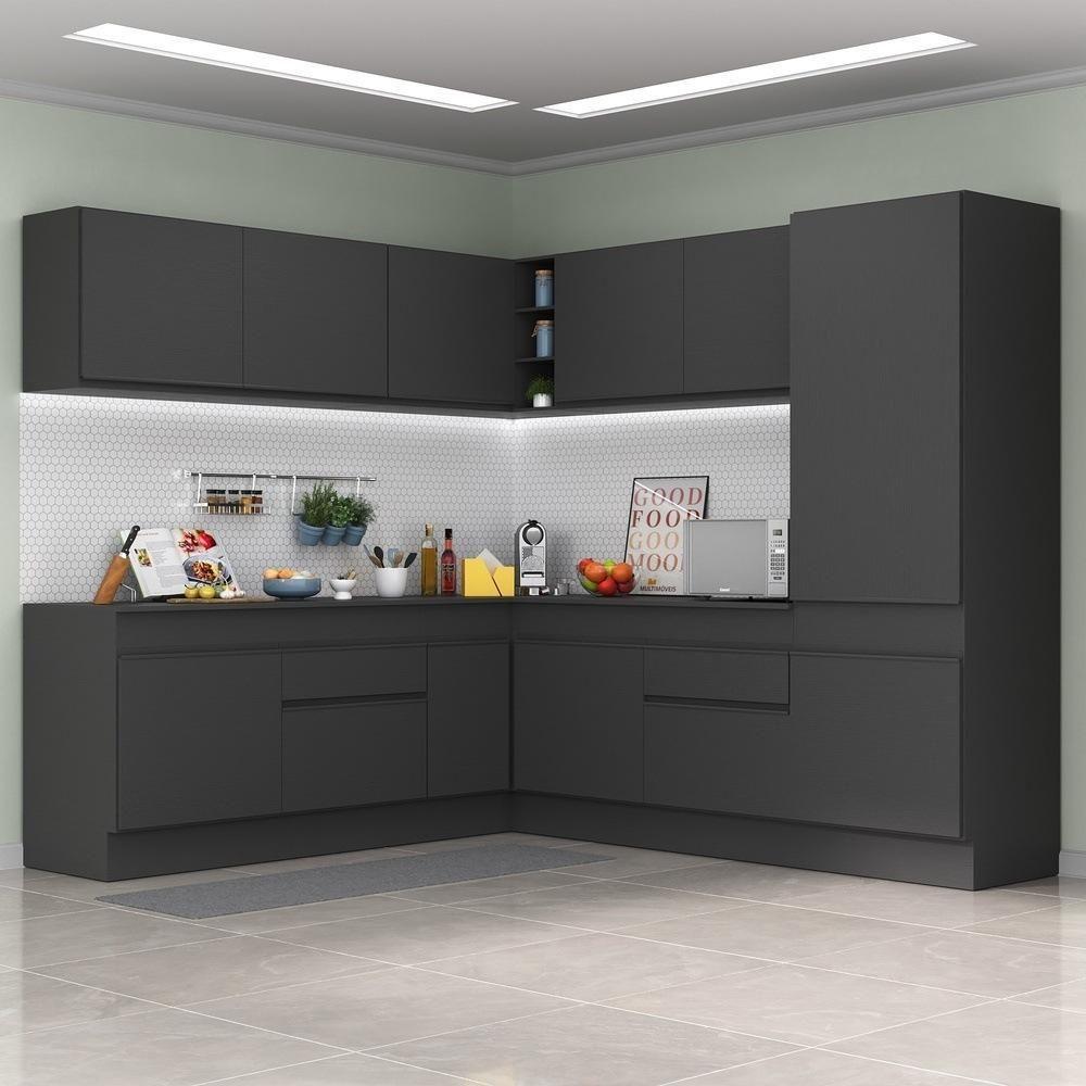 Armário De Cozinha Completa De Canto Mp2101.895 Preto - 1