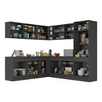 Armário De Cozinha Completa De Canto Mp2101.895 Preto - 3