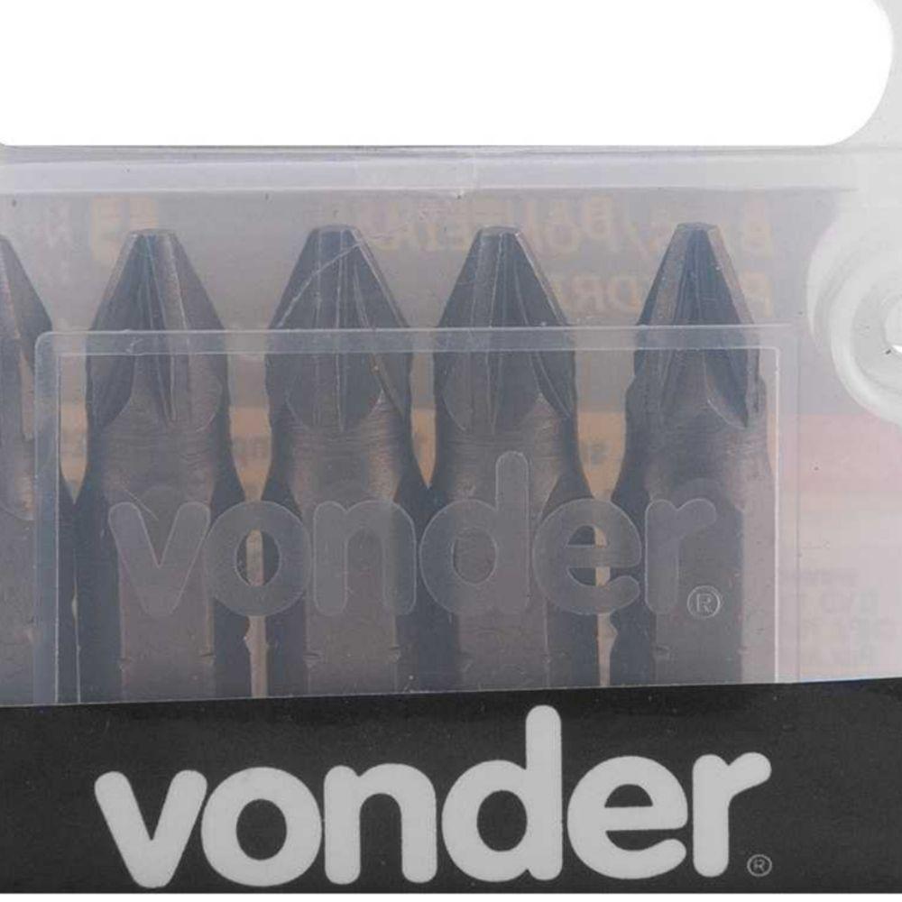 Jogo De Bits Ponteira Pozidrive Com Enc 1-4 Nº 2x25mm Vonder - 4