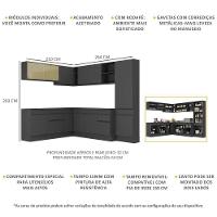 Armário De Cozinha Completa De Canto Mp2100.895 Preto - 5