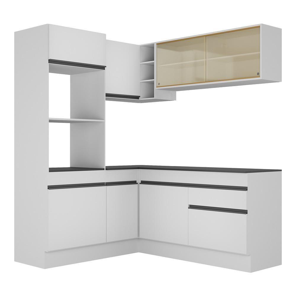 Armário De Cozinha Completa De Canto Mp2098.964 Branco/Preto - 2