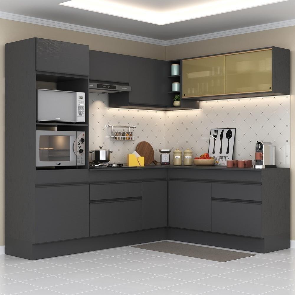 Armário De Cozinha Completa De Canto Mp2099.895 Preto - 1