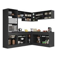Armário De Cozinha Completa De Canto Mp2099.895 Preto - 3