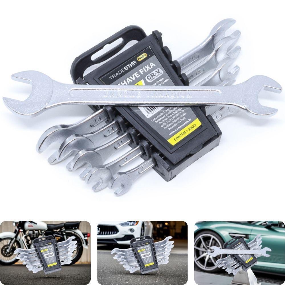 Jogo Chave Fixa 6-17 Mm 6 Peças Cr-v Tradestar - 1