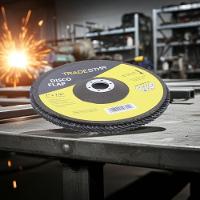 Disco Flap 180 Mm G100 Fibra Cônico Azul Aço E Inox Tradestar - 2