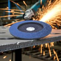 Disco Flap 180 Mm G100 Fibra Cônico Azul Aço E Inox Tradestar - 3