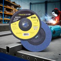 Disco Flap 180 Mm G100 Fibra Cônico Azul Aço E Inox Tradestar