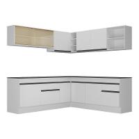 Armário De Cozinha Completa De Canto Mp2096.964 Branco/Preto - 2