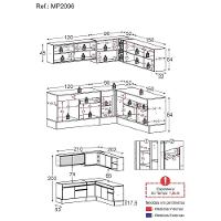 Armário De Cozinha Completa De Canto Mp2096.964 Branco/Preto