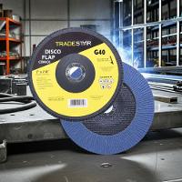 Disco Flap 180 Mm G40 Fibra Conico Azul Aço E Inox Tradestar - 3