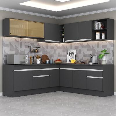 Armário De Cozinha Completa De Canto Mp2096.898 Preto/Branco