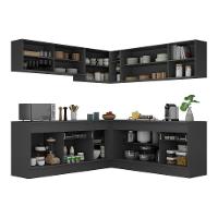 Armário De Cozinha Completa De Canto Mp2096.898 Preto/Branco - 3