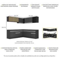 Armário De Cozinha Completa De Canto Mp2096.898 Preto/Branco - 5