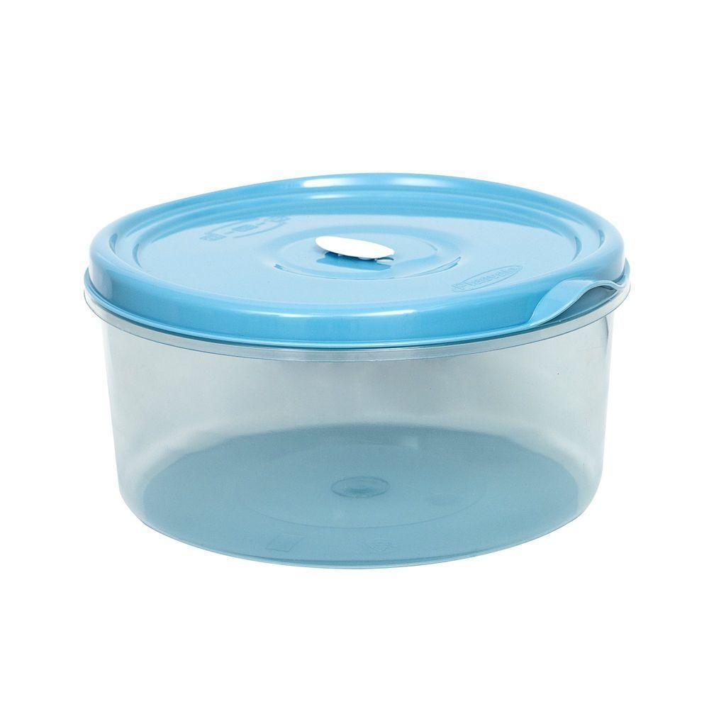 Pote Redondo Para Micro-ondas E Freezer Com Válvula 1l Azul - 1