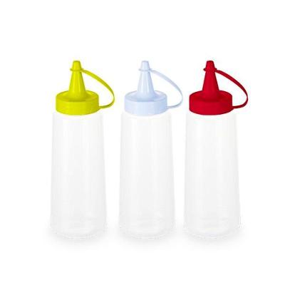 Kit 3 Bisnagas Plásticas Maionese, Ketchup, Mostarda 250ml Variado