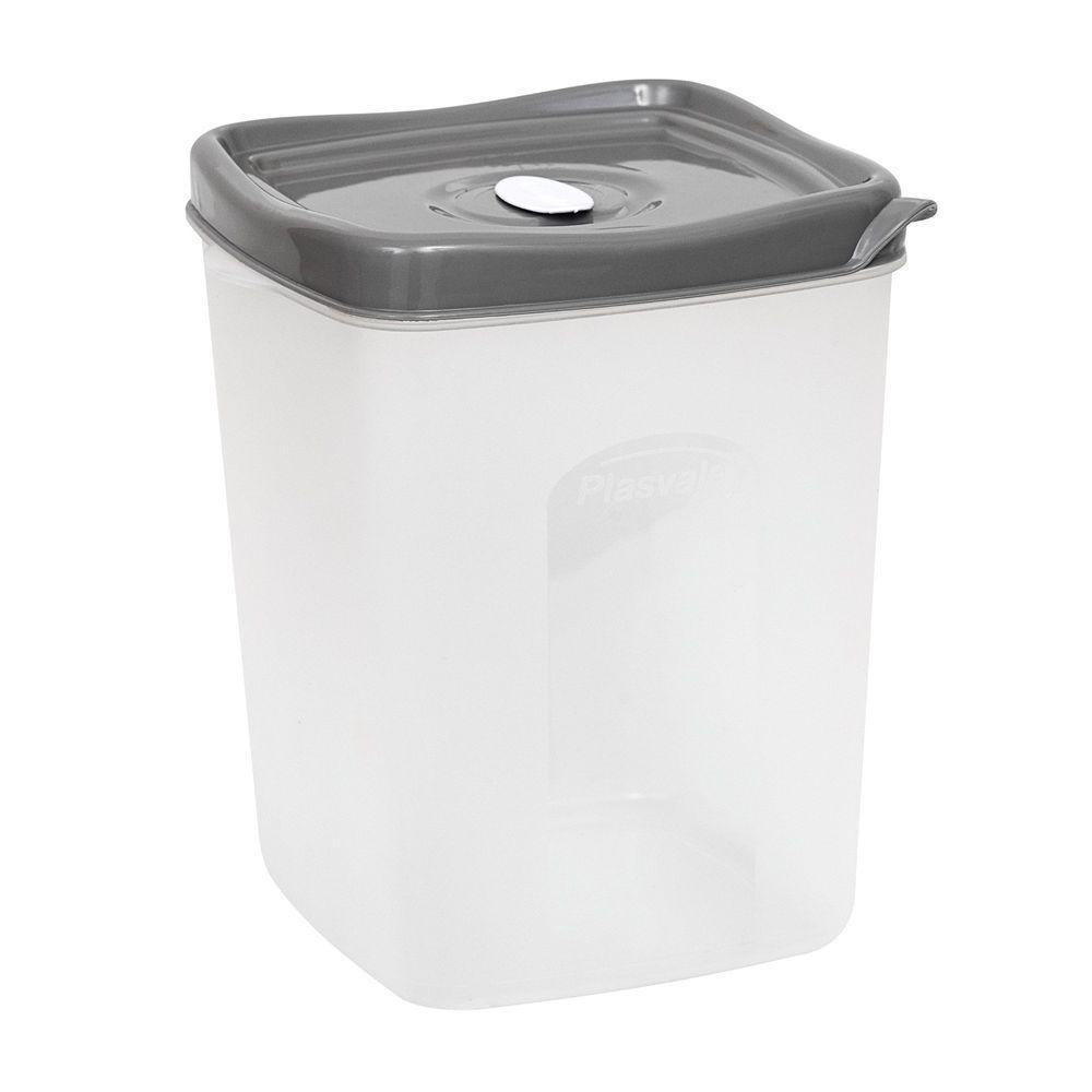 Pote Porta Mantimentos 1,3l Plasvale Cinza - 1