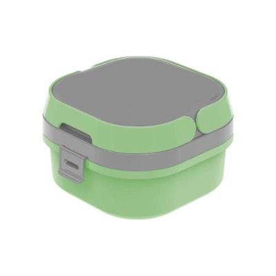 Kit 2 Potes Marmita 2 Compartimentos Com Alça Verde