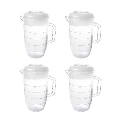 Kit 4 Jarras Graduado Com Tampa 3l Bpa Free Transparente