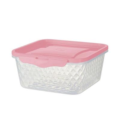 Pote Quadrado Com Trava 550ml - Bpa Free Rosa
