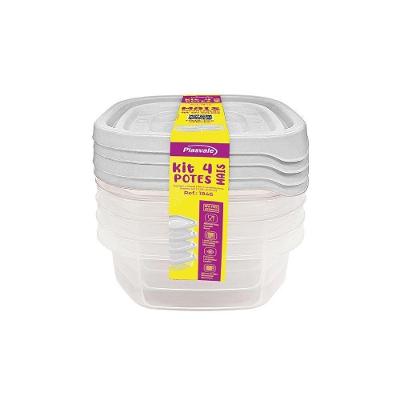 Kit 4 Potes Linha Mais 250ml Plasvale Branco