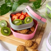Kit 2 Potes Marmita 2 Compartimentos Com Alça Rosa - 3