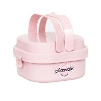 Kit Bowl 500ml Com Colher + Marmita Com 2 Compartimentos, Travas E Alças Plasvale + Sanduicheira Rosa Orquídea - 2