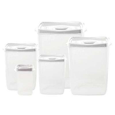 Kit 5 Potes Porta Mantimentos Plasvale Branco