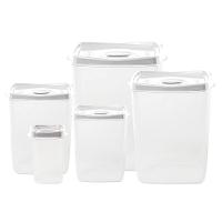 Kit 5 Potes Porta Mantimentos Plasvale Branco - 1