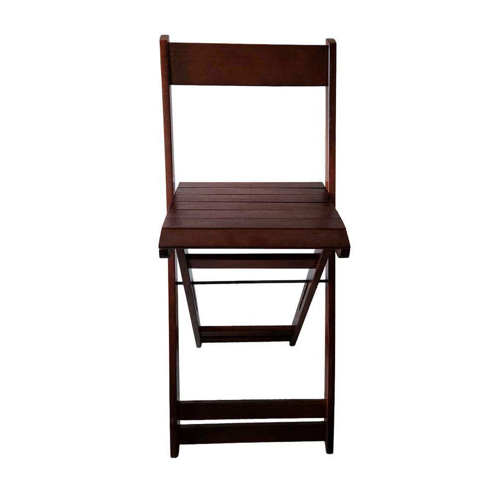 Conjunto 4 Banquetas Dobráveis Para Bistro E Balcão Em Madeira Imbuia - 5