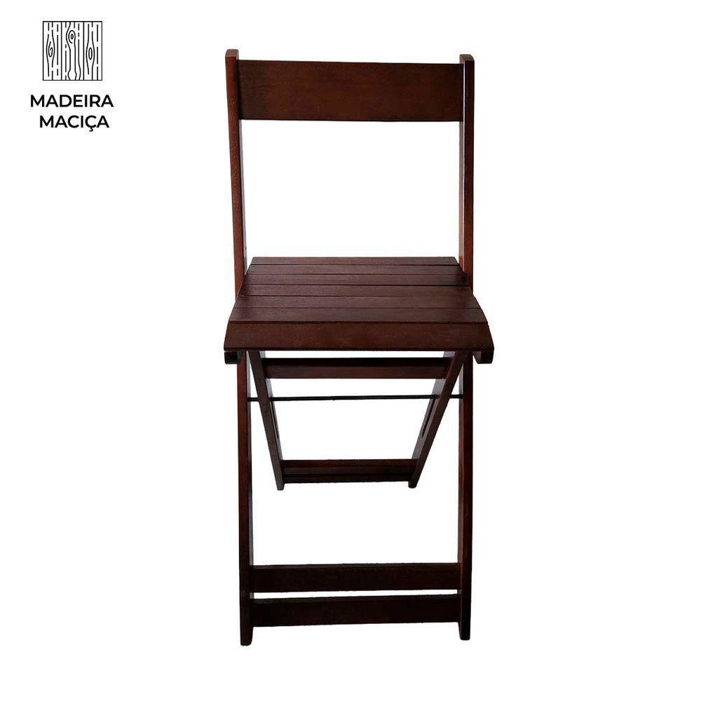Conjunto 4 Banquetas Dobráveis Para Bistro E Balcão Em Madeira Imbuia - 8