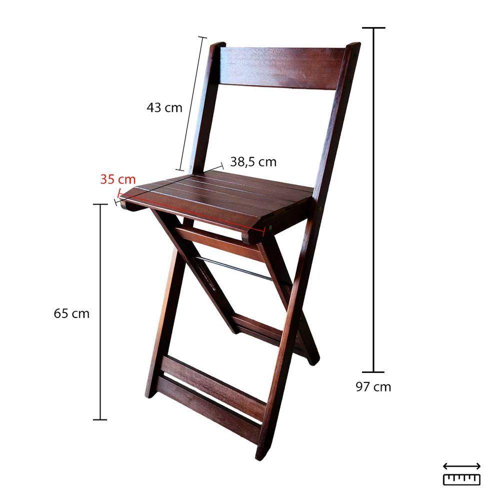Conjunto 4 Banquetas Dobráveis Para Bistro E Balcão Em Madeira Imbuia - 10