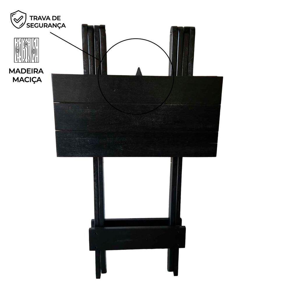 Kit Bistrô 4 Banquetas Dobrável De Madeira Para Area Gourmet Preto - 7