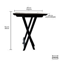 Kit Bistrô 4 Banquetas Dobrável De Madeira Para Area Gourmet Preto - 9