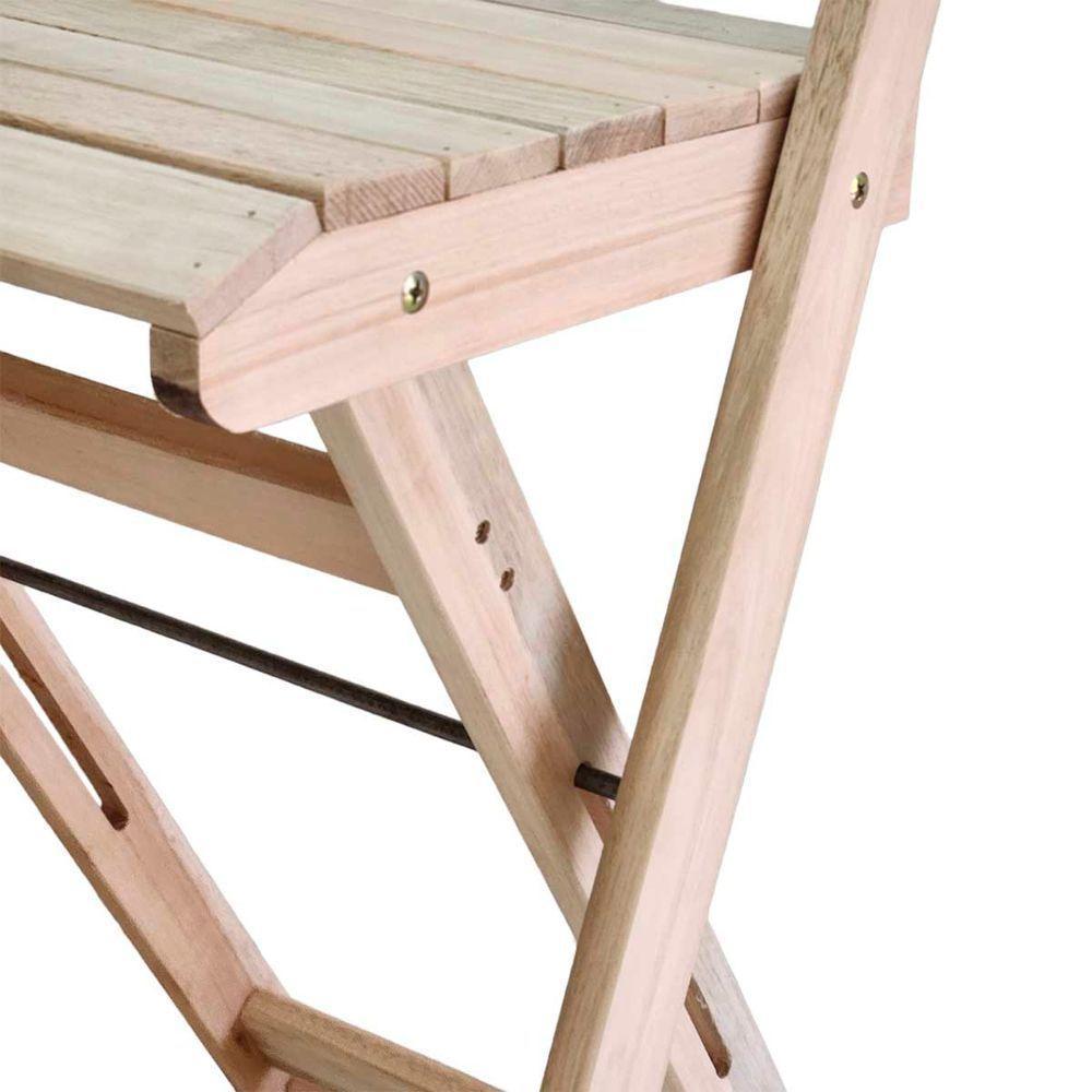 Banqueta Alta Para Bar Em Madeira Dobrável Para Bistrô Natural - 5