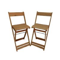 Conjunto 2 Banquetas Dobráveis Bistro E Balcão Em Madeira Mel - 1