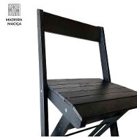 Conjunto 4 Banquetas Dobráveis Para Bistro E Balcão Em Madeira Preto - 8