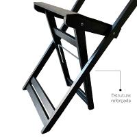 Conjunto 4 Banquetas Dobráveis Para Bistro E Balcão Em Madeira Preto - 9